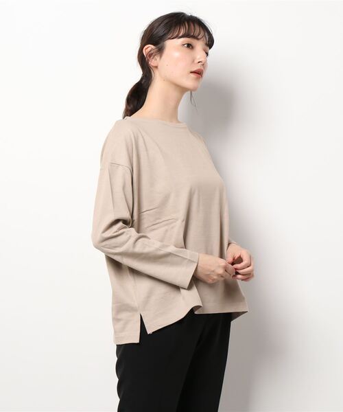 Samansa Mos2 blue（サマンサモスモスブルー）の「アソートバスクシャツ（Tシャツ/カットソー・レディース・カーキ/チャコール/ブラウン/ベージュ・ﾌﾘ-）」の8枚目の写真