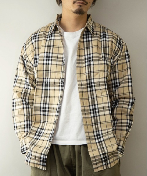 ARCHIVER（アーカイバ）の「【Sa】【it】先染めチェック ビッグシルエット長袖シャツ（シャツ/ブラウス・メンズ・ベージュ/ブラウン/グレー/その他・LL/M/L）」の4枚目の写真