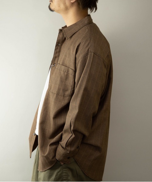 ARCHIVER（アーカイバ）の「【Sa】【it】先染めチェック ビッグシルエット長袖シャツ（シャツ/ブラウス・メンズ・ベージュ/ブラウン/グレー/その他・LL/M/L）」の7枚目の写真
