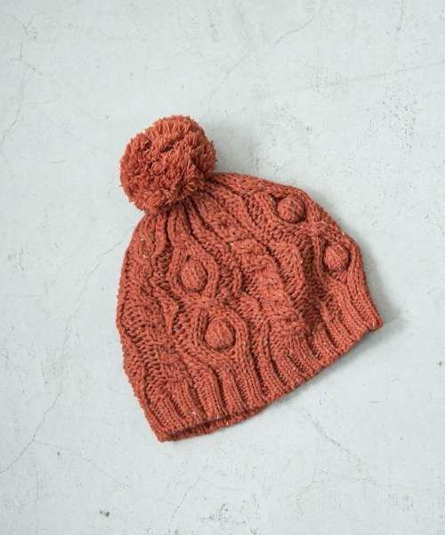 LOWRYS FARM(ローリーズファーム)の「ネップケーブルベレー 229204(ハンチング/ベレー帽・キッズ・オレンジ/グリーン/アイボリー・FREE)」の3枚目の写真