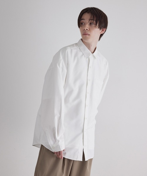 JUNRED（ジュンレッド）の「ピーチブロードドロップショルダーオーバーシャツ（シャツ/ブラウス・メンズ・ホワイト/ブルー系その他4・S/M/L）」の2枚目の写真