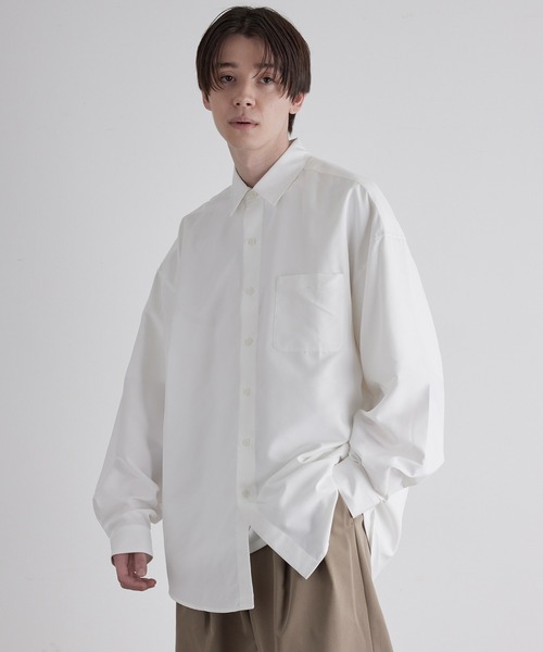 JUNRED（ジュンレッド）の「ピーチブロードドロップショルダーオーバーシャツ（シャツ/ブラウス・メンズ・ホワイト/ブルー系その他4・S/M/L）」の6枚目の写真