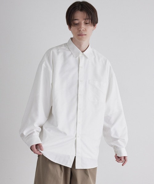 JUNRED（ジュンレッド）の「ピーチブロードドロップショルダーオーバーシャツ（シャツ/ブラウス・メンズ・ホワイト/ブルー系その他4・S/M/L）」の16枚目の写真