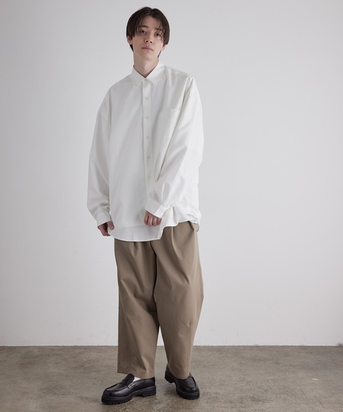 JUNRED（ジュンレッド）の「ピーチブロードドロップショルダーオーバーシャツ（シャツ/ブラウス・メンズ・ホワイト/ブルー系その他4・S/M/L）」の10枚目の写真