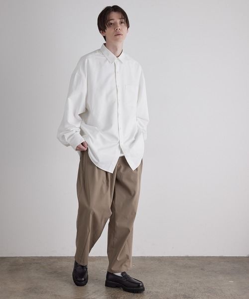 JUNRED（ジュンレッド）の「ピーチブロードドロップショルダーオーバーシャツ（シャツ/ブラウス・メンズ・ホワイト/ブルー系その他4・S/M/L）」の5枚目の写真