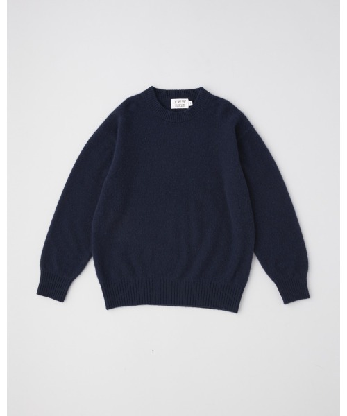 Traditional Weatherwear（トラディショナルウェザーウェア）の「FUR CASHMERE CREW NECK PULL OVER（ニット/セーター・レディース・グリーン/レッド系/ネイビー・X-SMALL）」の2枚目の写真