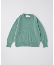 FUR CASHMERE CREW NECK PULL OVER