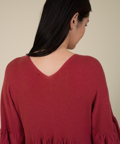 ROPE'(ロペ)の「【シェアリングドレス】【ラリーニュロペ】胡蝶(コチョウ)前後2WAYバルーンスリーブニットドレス(ワンピース・レディース・ワイン/ブルー系その他4/イエロー/ブラック・1)」の8枚目の写真