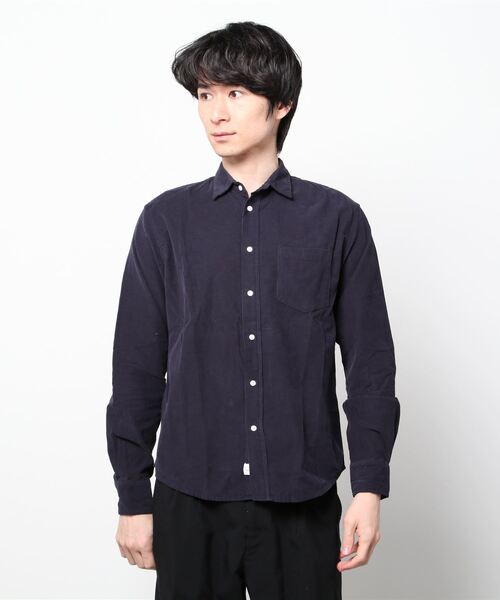 Frank&Eileen（フランクアンドアイリーン）の「Frank & Eileen / フランクアンドアイリーン：LUKE-CORDUROY：3220700128[PIE]（シャツ/ブラウス・メンズ・ブラック/ネイビー・M/XS）」の2枚目の写真