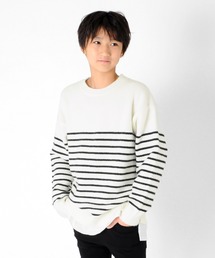 GLAZOS | ふわふわニット・ドロップショルダー裾レイヤード【マシンウォッシャブル】(ニット/セーター)