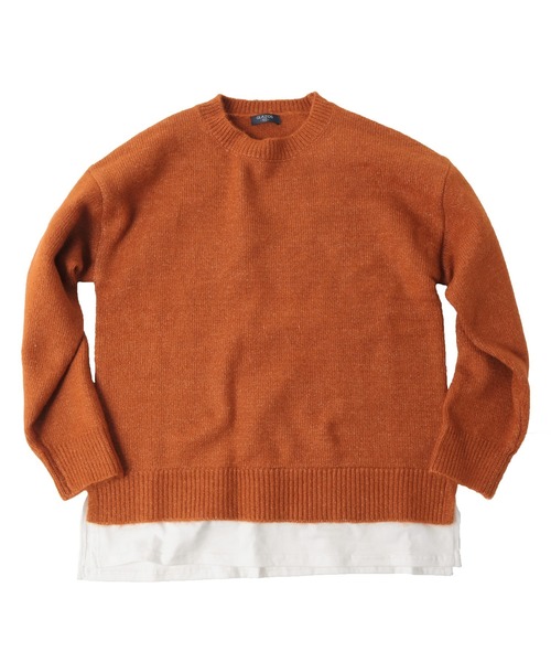 GLAZOS（グラソス）の「ふわふわニット・ドロップショルダー裾レイヤード【マシンウォッシャブル】（ニット/セーター・キッズ・ブルー/ブラック/キナリ/オレンジ/グレー・160cm/150cm/140cm/130cm/170cm）」の16枚目の写真