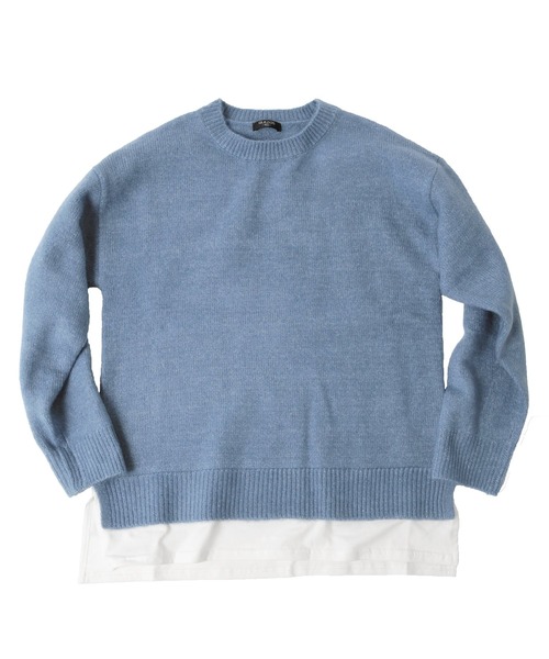 GLAZOS（グラソス）の「ふわふわニット・ドロップショルダー裾レイヤード【マシンウォッシャブル】（ニット/セーター・キッズ・ブルー/ブラック/キナリ/オレンジ/グレー・160cm/150cm/140cm/130cm/170cm）」の21枚目の写真