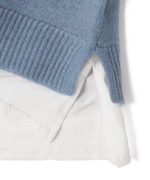 GLAZOS（グラソス）の「ふわふわニット・ドロップショルダー裾レイヤード【マシンウォッシャブル】（ニット/セーター・キッズ・ブルー/ブラック/キナリ/オレンジ/グレー・160cm/150cm/140cm/130cm/170cm）」の18枚目の写真