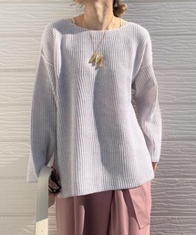 Q | 両畦ストライプリバーニット(ニット/セーター)