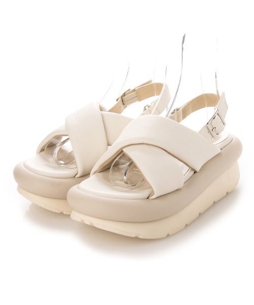 EVOL（イーボル）の「【EVOL】クロスクッションベルトプラットフォームサンダル IS9811（サンダル・レディース・ブラック/ベージュ/アイボリー・S/M/L）」の14枚目の写真