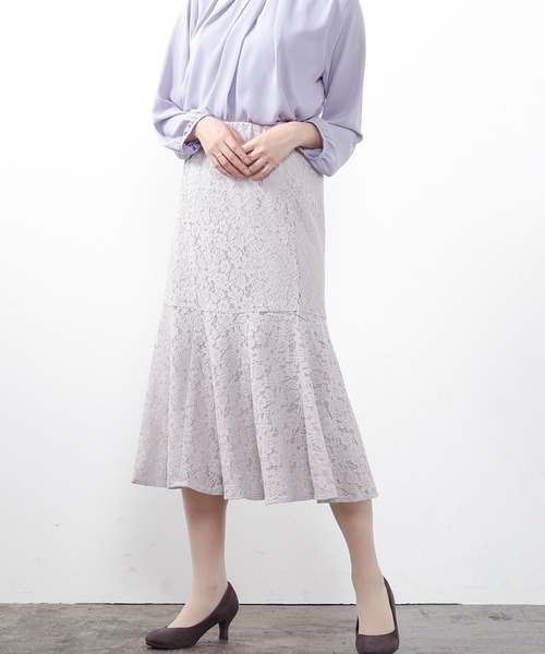 マスターバニー　スカート　フリル　マーメイド　グレー　レディースＳ〜Ｍ　新品 Honeys（ハニーズ）の「レースマーメイドスカート（スカート）」 - WEAR