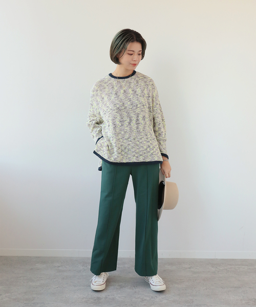 Simplicite(サンプリシテ)の「ミックスヤーン クルーネックプルオーバー◆(ポロシャツ・レディース・ブラック/レッド/イエロー・FREE)」の20枚目の写真