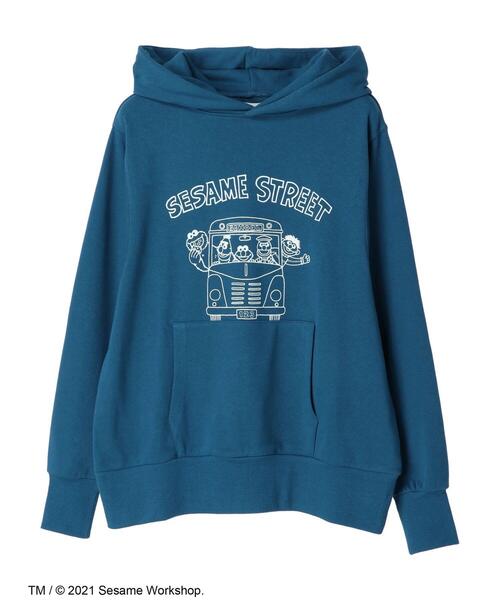 Green Parks(グリーンパークス)の「SESAME STREET フードPO*(パーカー・レディース・チャコールグレー/ブルー/アイボリー・FREE)」の12枚目の写真