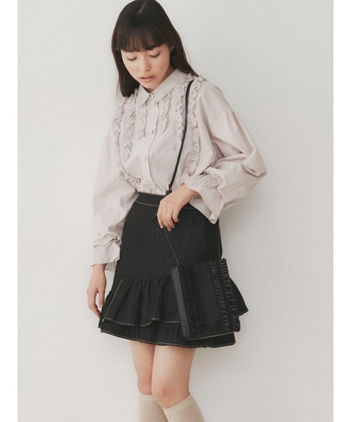 merry jenny（メリージェニー）の「デニムフリルミニスカート