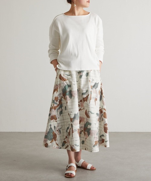 BEARDSLEY（ビアズリー）の「BA刺繍シンプルカットソー（Tシャツ/カットソー・レディース・ホワイト/ネイビー・FREE）」の7枚目の写真