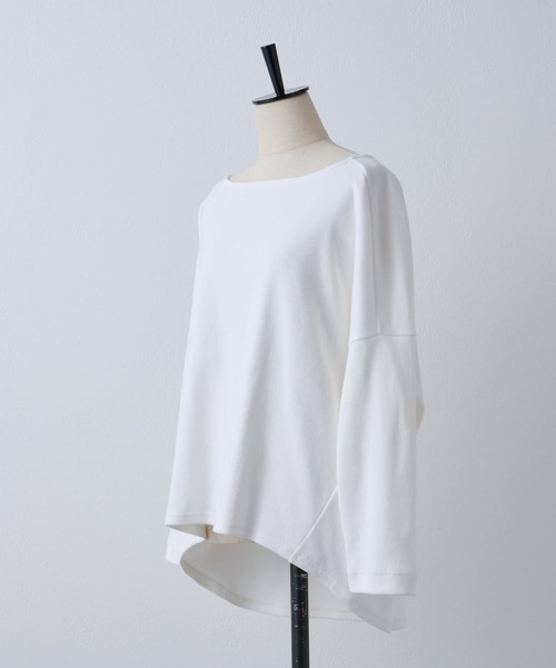 BEARDSLEY（ビアズリー）の「BA刺繍シンプルカットソー（Tシャツ/カットソー・レディース・ホワイト/ネイビー・FREE）」の6枚目の写真