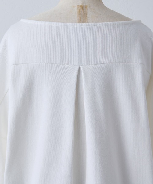 BEARDSLEY（ビアズリー）の「BA刺繍シンプルカットソー（Tシャツ/カットソー・レディース・ホワイト/ネイビー・FREE）」の4枚目の写真