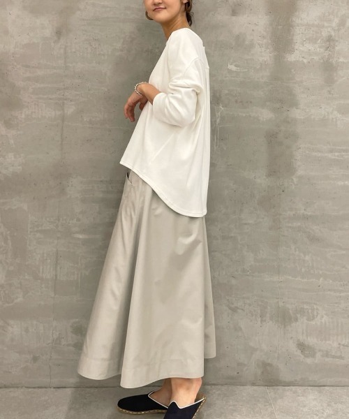 BEARDSLEY（ビアズリー）の「BA刺繍シンプルカットソー（Tシャツ/カットソー・レディース・ホワイト/ネイビー・FREE）」の18枚目の写真