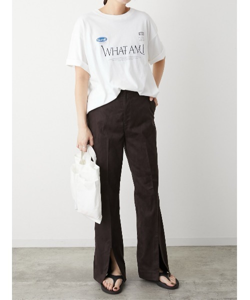 LA PEAU DE GEM（ラポドゥジェム）の「【LA PEAU DE GEM】スエードセミフレアパンツ（その他パンツ・レディース・ダークブラウン/グレー・S/M）」の8枚目の写真