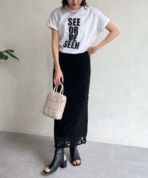 CAPRICIEUX LE'MAGE（カプリシューレマージュ）の「クロシェ風2WAYスカート（スカート・レディース・ライトベージュ/ブラック・FREE）」の18枚目の写真