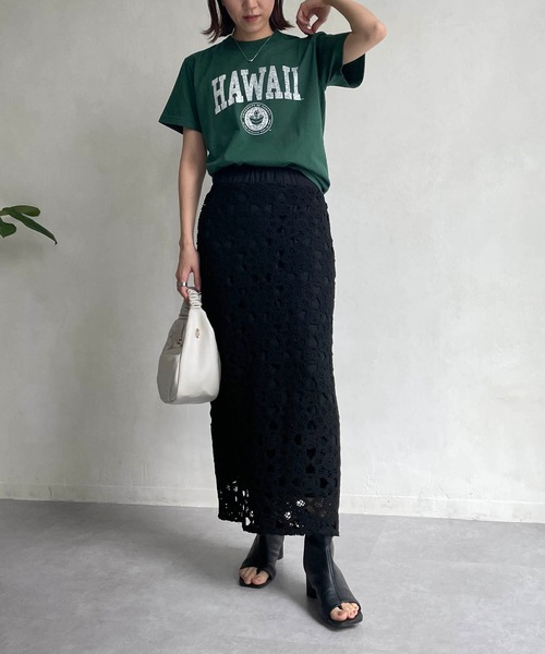 CAPRICIEUX LE'MAGE（カプリシューレマージュ）の「クロシェ風2WAYスカート（スカート・レディース・ライトベージュ/ブラック・FREE）」の14枚目の写真