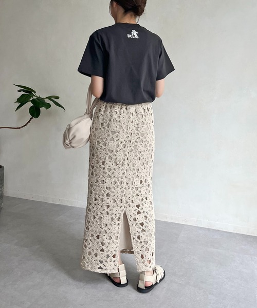 CAPRICIEUX LE'MAGE（カプリシューレマージュ）の「クロシェ風2WAYスカート（スカート・レディース・ライトベージュ/ブラック・FREE）」の20枚目の写真