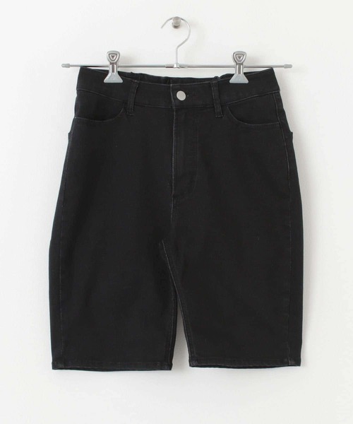 HEYUMM(ヘユム)の「ストレッチバイカーショーツデニム(デニムパンツ・レディース・ライトベージュ/ライトインディゴブルー/ブラック・ONE)」の2枚目の写真