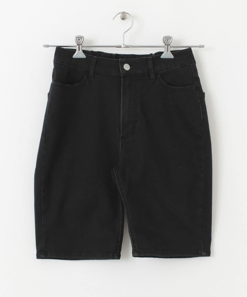 HEYUMM(ヘユム)の「ストレッチバイカーショーツデニム(デニムパンツ・レディース・ライトベージュ/ライトインディゴブルー/ブラック・ONE)」の5枚目の写真