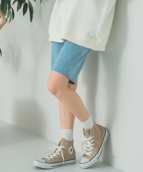 HEYUMM(ヘユム)の「ストレッチバイカーショーツデニム(デニムパンツ・レディース・ライトベージュ/ライトインディゴブルー/ブラック・ONE)」の17枚目の写真