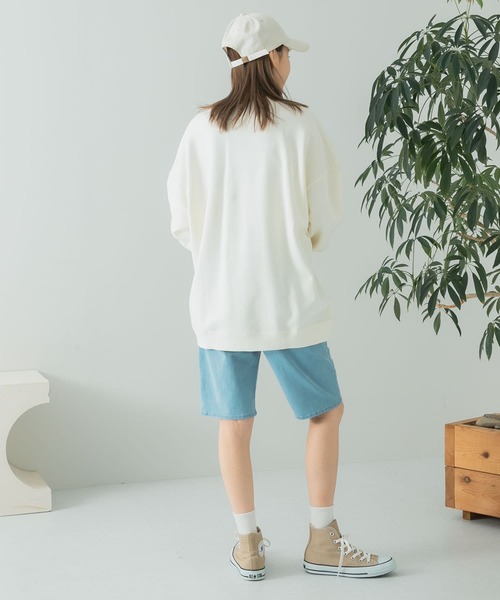 HEYUMM(ヘユム)の「ストレッチバイカーショーツデニム(デニムパンツ・レディース・ライトベージュ/ライトインディゴブルー/ブラック・ONE)」の20枚目の写真