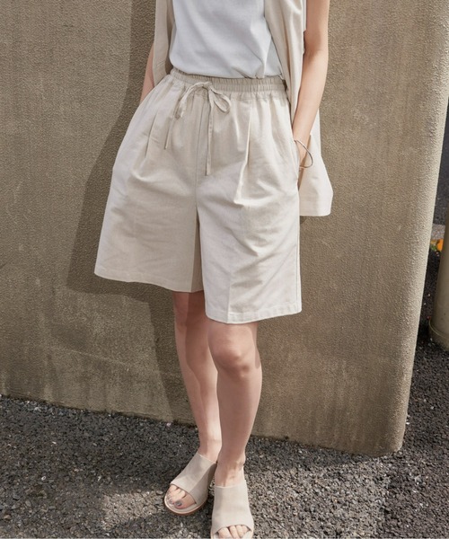 Auntie Rosa Holiday(アンティローザホリデー)の「※入荷禁止※レーヨン麻イージーショーツ(セットアップ対応)(その他パンツ・レディース・ベージュ/ブラック/グリーン/ピンク・FREE)」の6枚目の写真