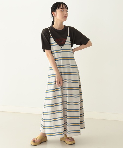 セール Web限定 Beams Dot ボーダー ロング キャミワンピース ワンピース Beams Dot ビームスドット のファッション通販 Zozotown
