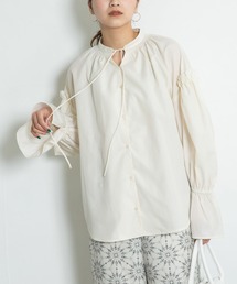 KBF | リネンMIXシャーリングギャザーシャツ(シャツ/ブラウス)