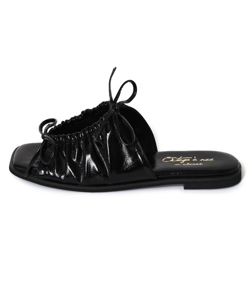 w closet（ダブルクローゼット）の「ギャザーリボンフラットサンダル（サンダル・レディース・ホワイト/ブラック/ブルー・M/L）」の6枚目の写真