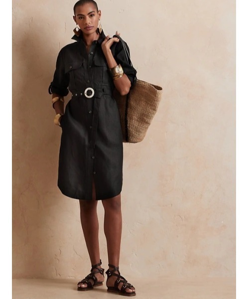 ヘリテージ リネン Banana サファリ Banana ワンピース ドレス ワンピース シャツワンピース Republic バナナリパブリック のシャツワンピース ヘリテージ Republic バナナリパブリック のファッション アウトレットオーダー