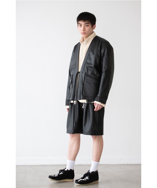 DISCOVERED(ディスカバード)の「DISCOVERED FAKE LEATHER SAMUE JACKET(カバーオール・メンズ・ブラック・3/1)」の4枚目の写真