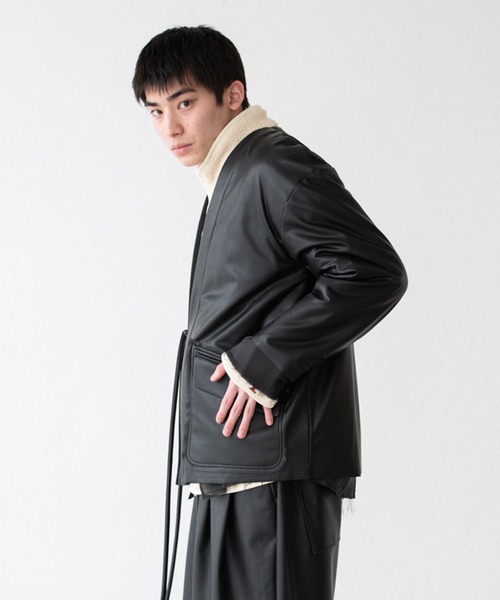 DISCOVERED(ディスカバード)の「DISCOVERED FAKE LEATHER SAMUE JACKET(カバーオール・メンズ・ブラック・3/1)」の2枚目の写真