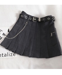 .KOM | A'GEM/9 × .kom『.kom/ドットケーオーエム』ハイウエスト ツーリングポケットプリーツミニスカート(スカート)