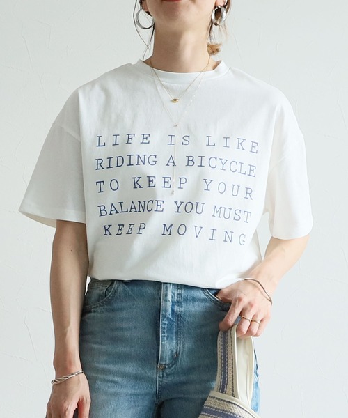 reca（レカ）の「2wayプリントBIG Tシャツ（Tシャツ/カットソー・レディース・オフホワイト/オレンジ/チャコール/グリーン・FREE）」の3枚目の写真
