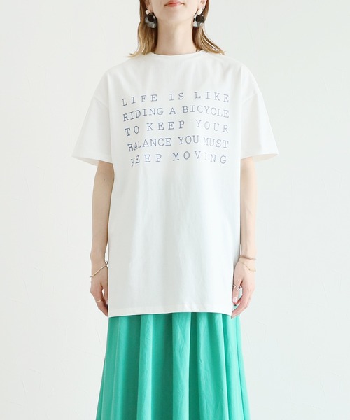 reca（レカ）の「2wayプリントBIG Tシャツ（Tシャツ/カットソー・レディース・オフホワイト/オレンジ/チャコール/グリーン・FREE）」の9枚目の写真