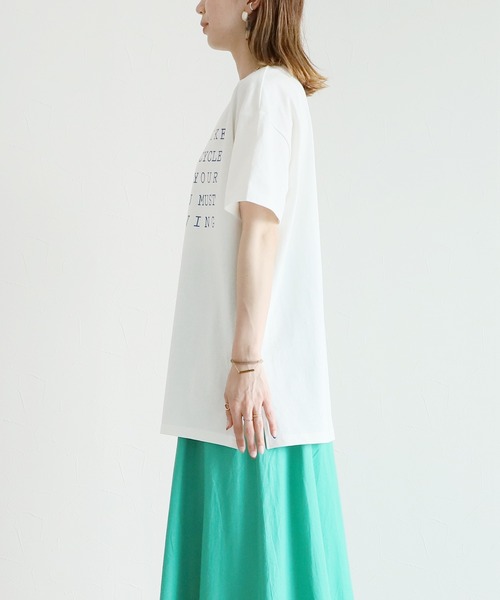 reca（レカ）の「2wayプリントBIG Tシャツ（Tシャツ/カットソー・レディース・オフホワイト/オレンジ/チャコール/グリーン・FREE）」の10枚目の写真