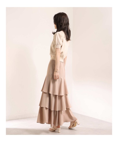 one after another NICE CLAUP（ワンアフターアナザーナイスクラップ）の「ティアードロングスカート（スカート・レディース・アイボリー/モカ/ブラウン系その他・FREE）」の9枚目の写真