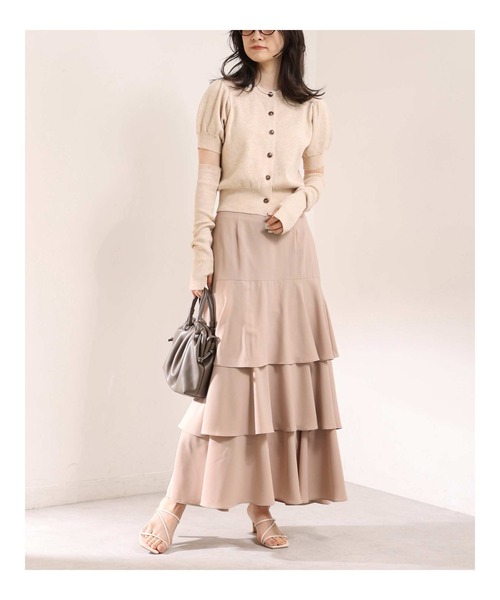 one after another NICE CLAUP（ワンアフターアナザーナイスクラップ）の「ティアードロングスカート（スカート・レディース・アイボリー/モカ/ブラウン系その他・FREE）」の7枚目の写真