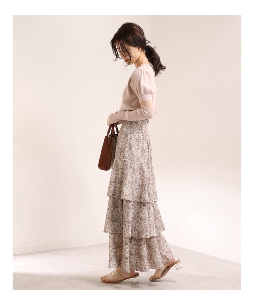one after another NICE CLAUP（ワンアフターアナザーナイスクラップ）の「ティアードロングスカート（スカート・レディース・アイボリー/モカ/ブラウン系その他・FREE）」の16枚目の写真