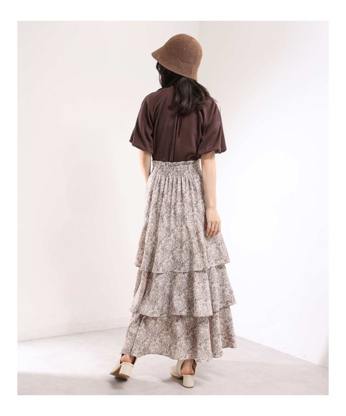 one after another NICE CLAUP（ワンアフターアナザーナイスクラップ）の「ティアードロングスカート（スカート・レディース・アイボリー/モカ/ブラウン系その他・FREE）」の13枚目の写真
